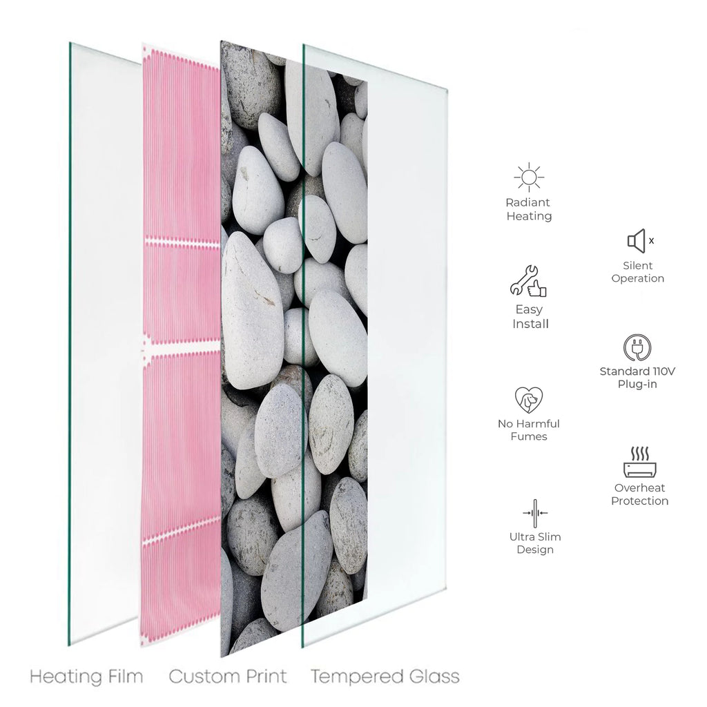 Heat Storm Electric Glass Infrared Heater, Indoor, River Rock G8916