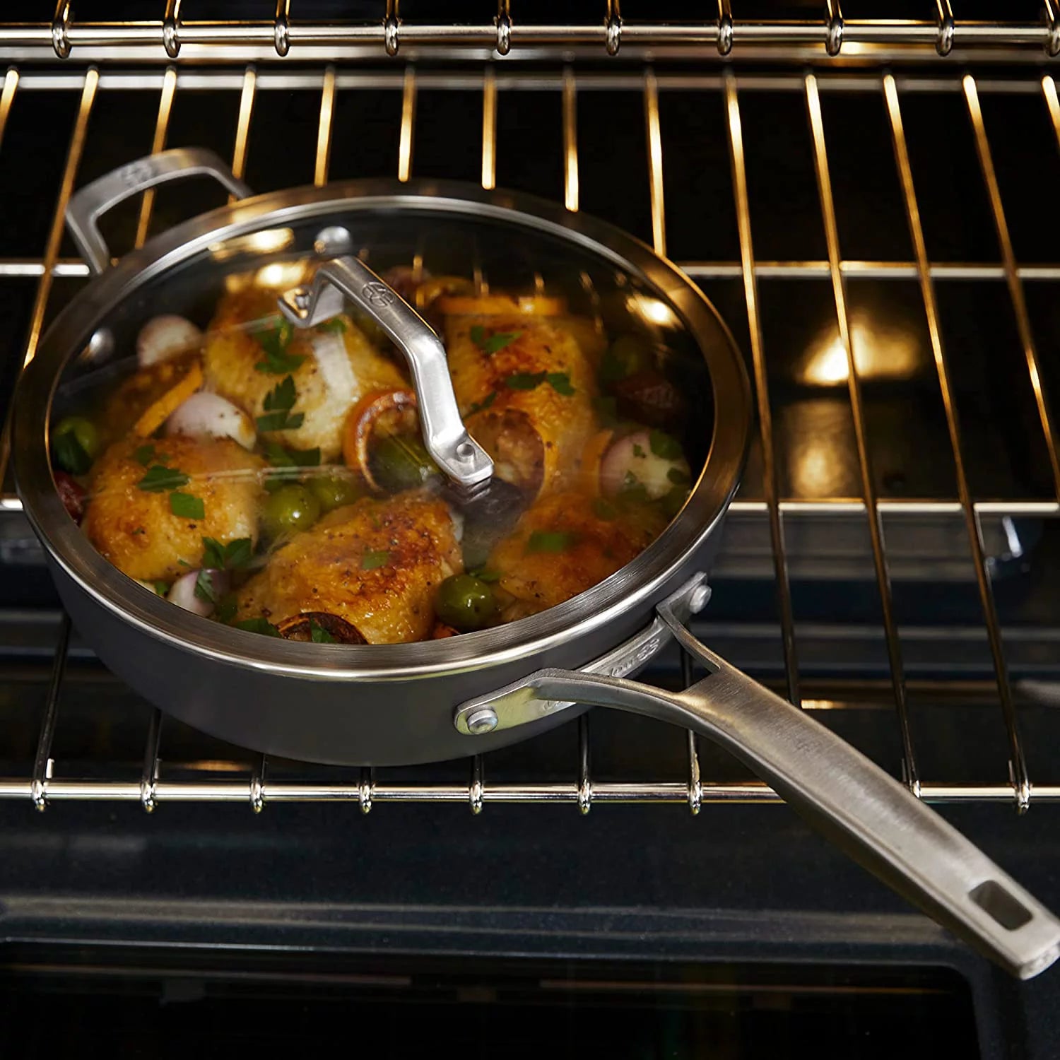 Calphalon Premier Hard-Anodized Nonstick 13-Inch Deep Skillet with Lid J976