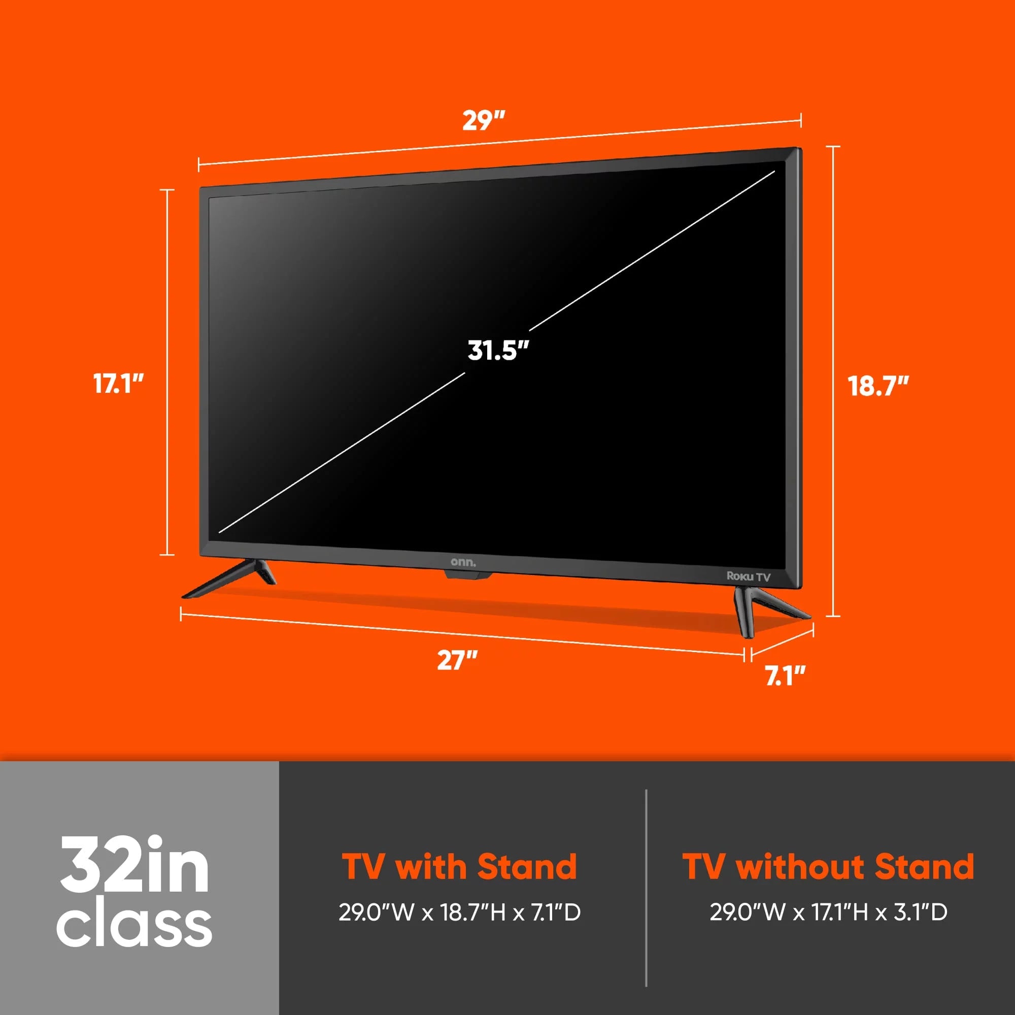 onn. 32" Class HD (720P) LED Roku Smart TV A260243