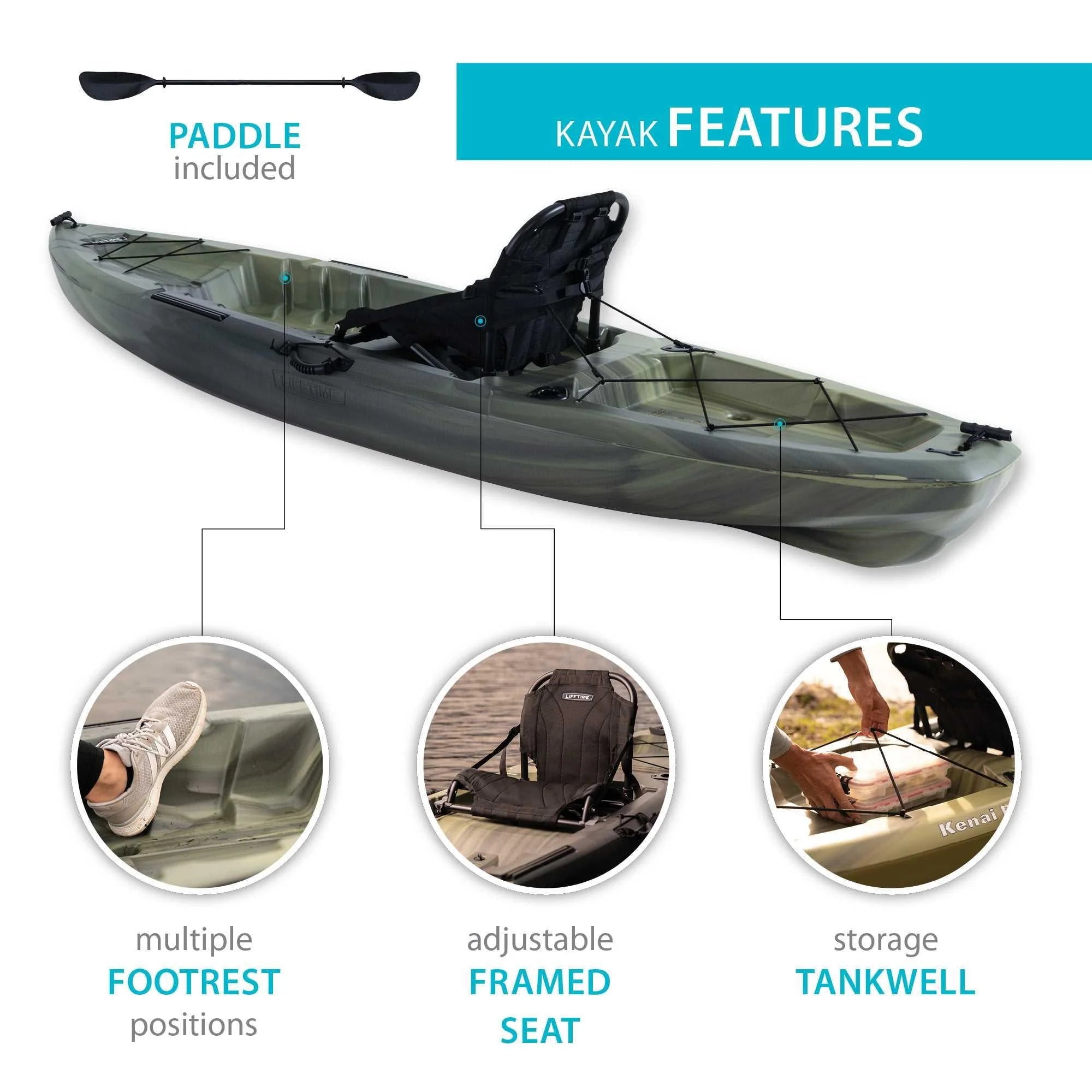 Lifetime Kenai Pro Angler 100 Kayak Moss Fusion S693