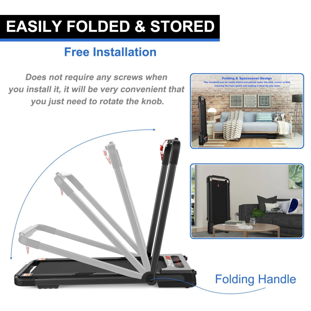 Folding Treadmill with Incline 2.5HP for Home, Bluetooth & Heart Rate Sensor U3414