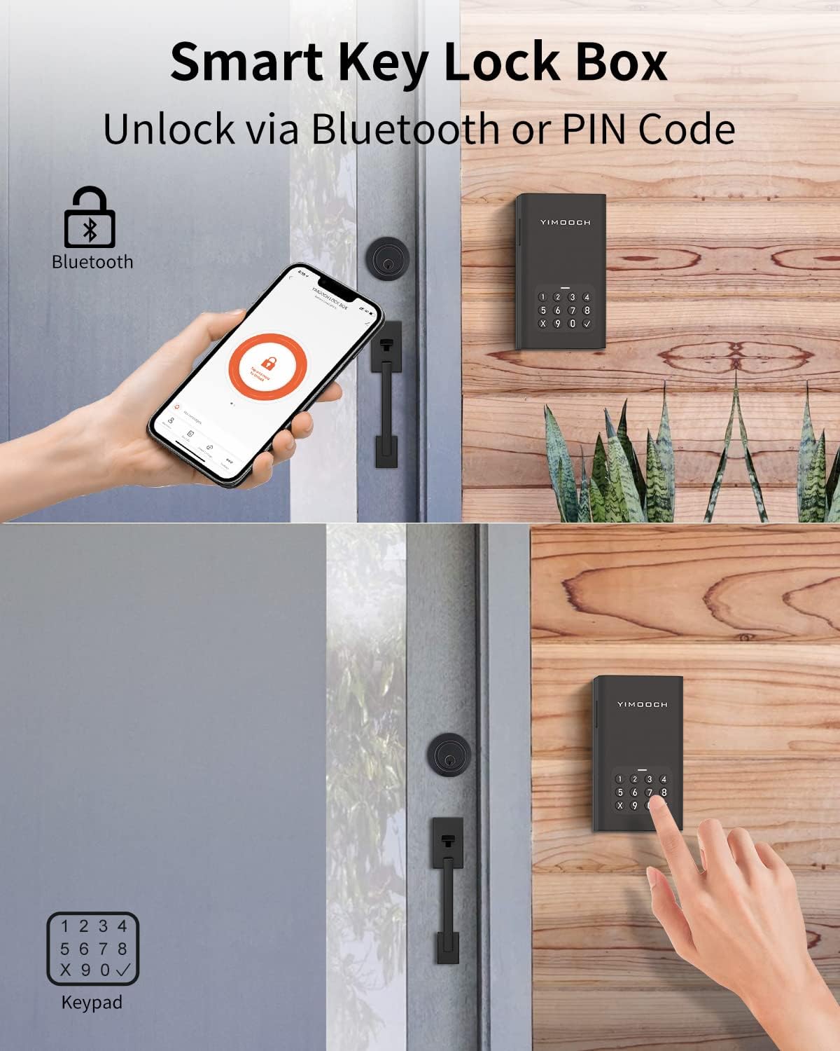 YIMOOCH Smart Bluetooth Lock Box for House Keys, Remote Access, Pack of 2 O235