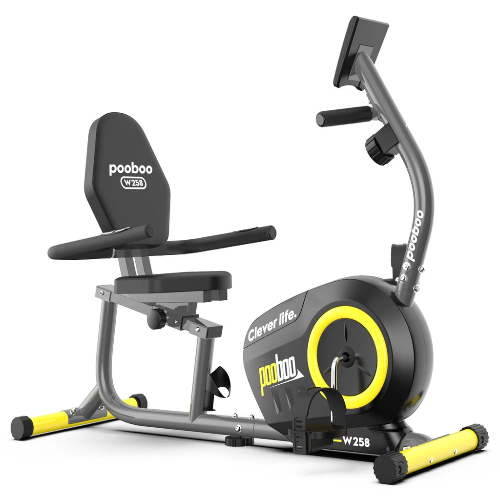 Pooboo Recumbent Exercise Bike Magnetic Resistance Indoor Cycling 380lb K92635