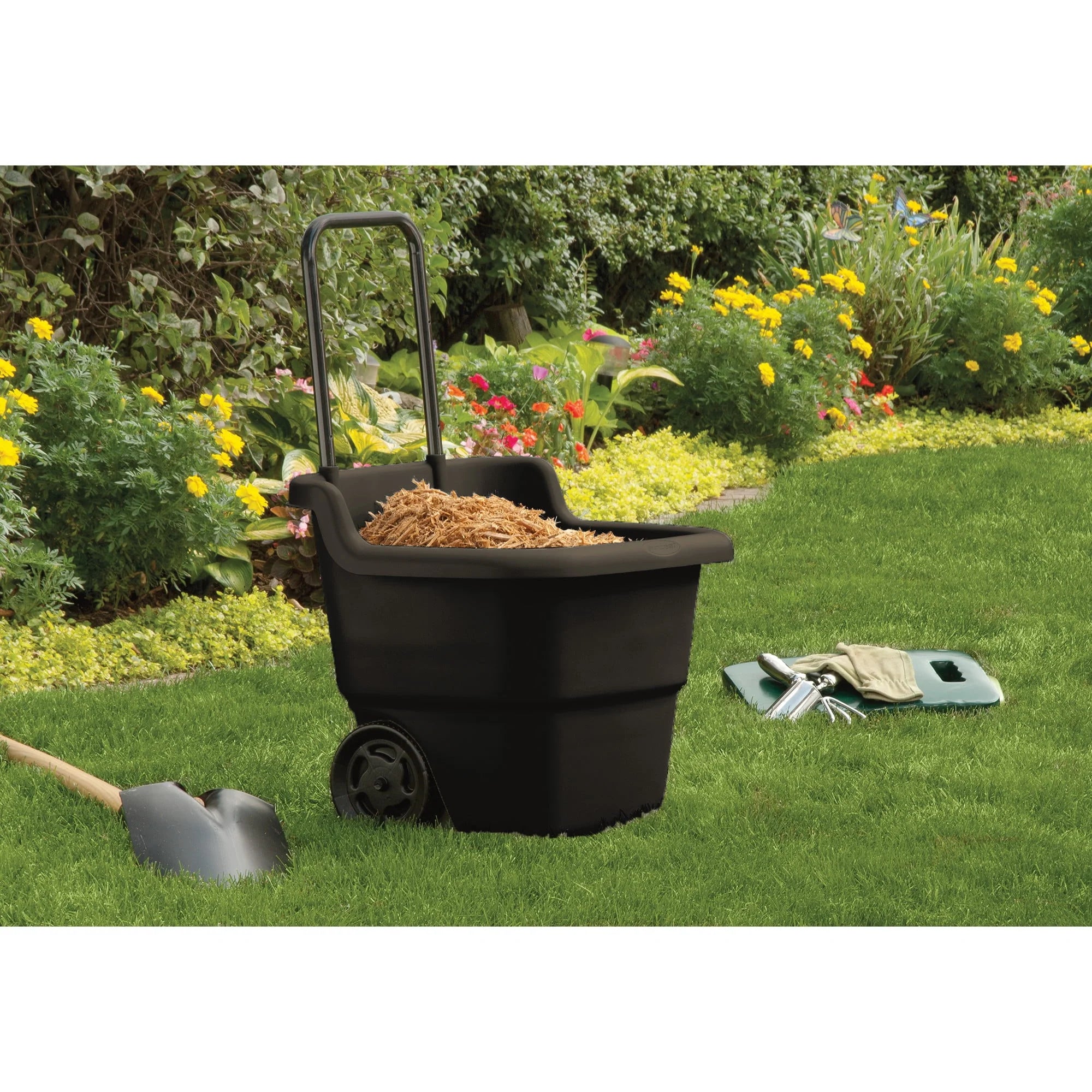 Suncast 15 Gallon Resin Rolling Lawn and Utility Cart A441882