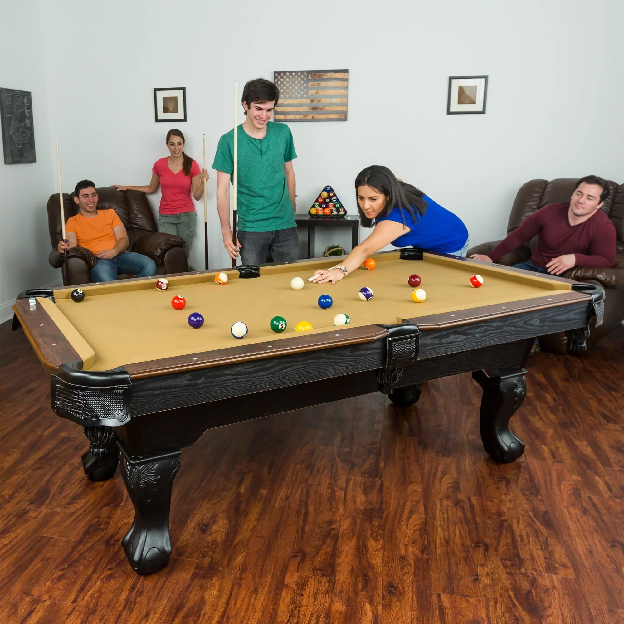 Classic Sports Brighton 87 Billiard Pool Table, Tan G11980