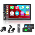 [Wireless] Double Din Car Stereo Apple CarPlay Android Auto Bluetooth 7 Touchscreen USB Rear Camera AM/FM Radio