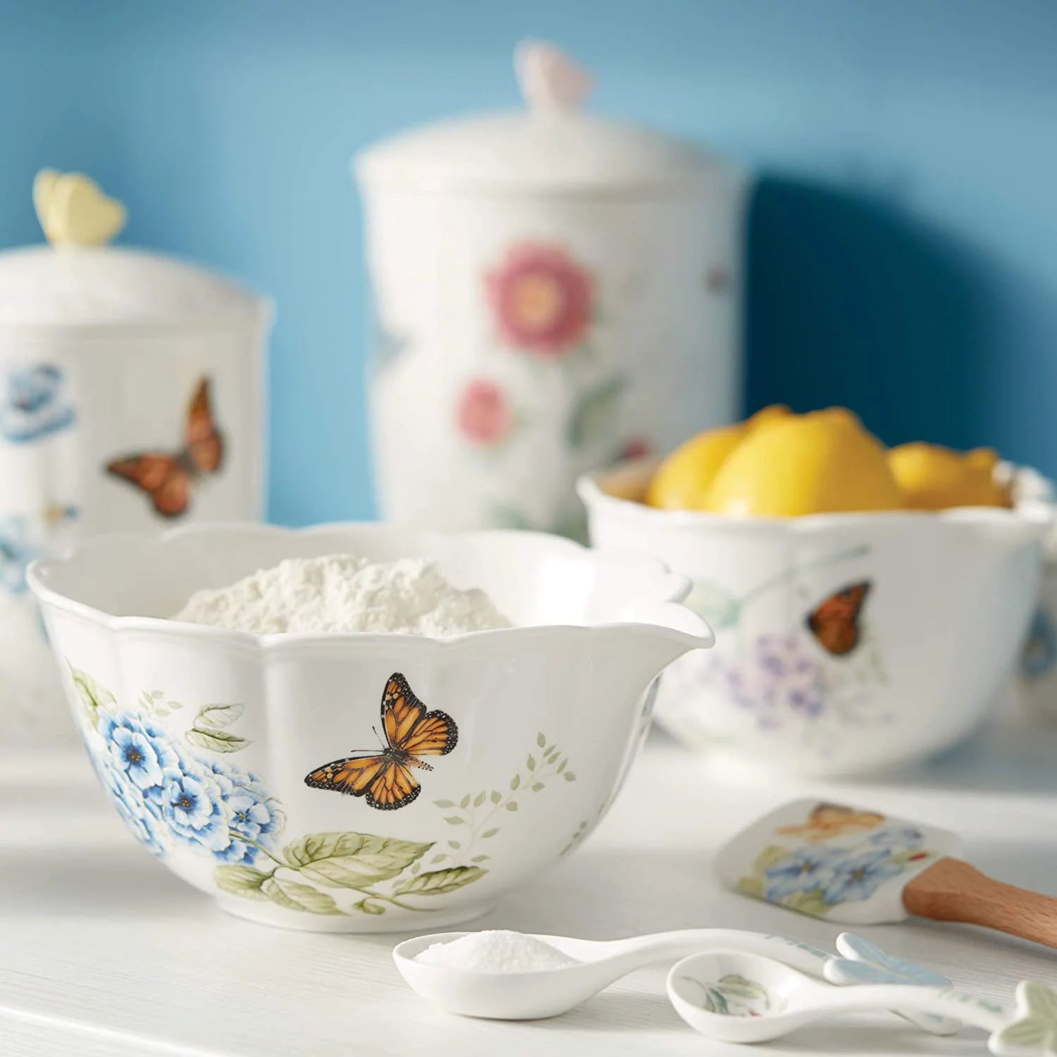 Lenox Butterfly Meadow Bloom Dessert Bowl Set V3662
