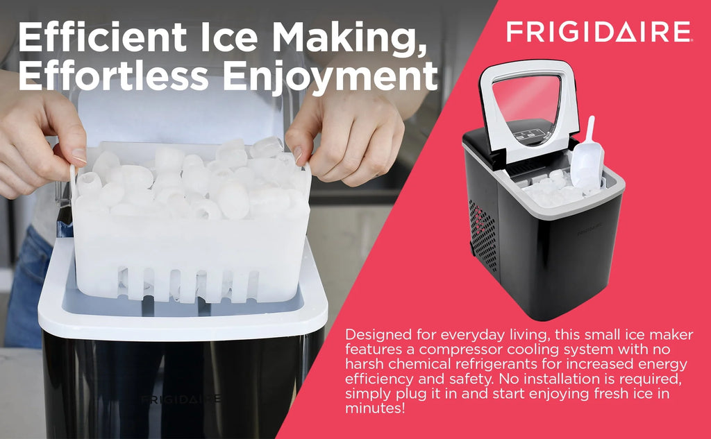 Frigidaire 26 lb. Countertop Ice Maker EFIC117-SS, Black Stainless Steel Y9301
