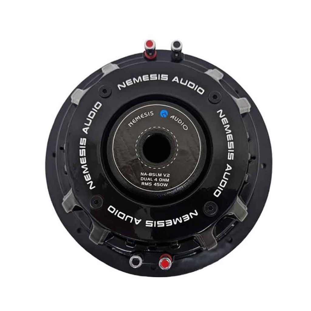Nemesis Audio NA-8SLM V.2 D4 8" 450W RMS Dual 4-Ohm Shallow Mount Subwoofer U6587