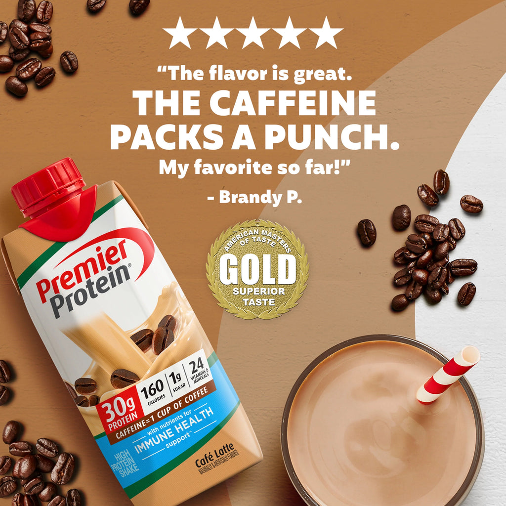 Premier Protein Café Latte Shake, 30g Protein, 11 fl oz, 4 Ct E207
