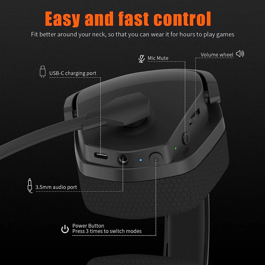 HUO JI NUBWO G06 Wireless Gaming Headset for PS5, PS4, PC, Switch, Pink V409105
