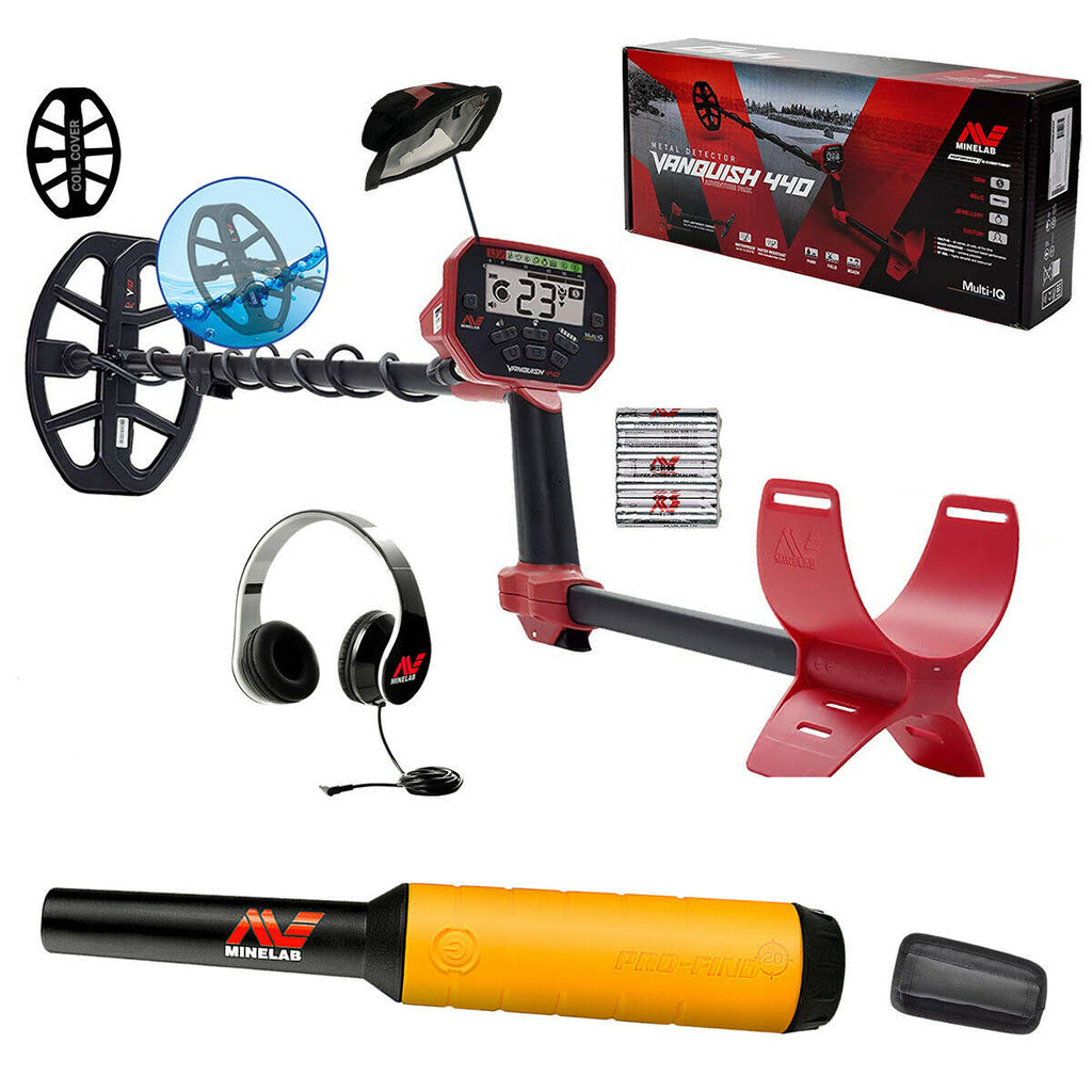 Minelab Vanquish 440 Metal Detector with 10 x 7 Coil and Pro-Find 20 Pinpointer A53579