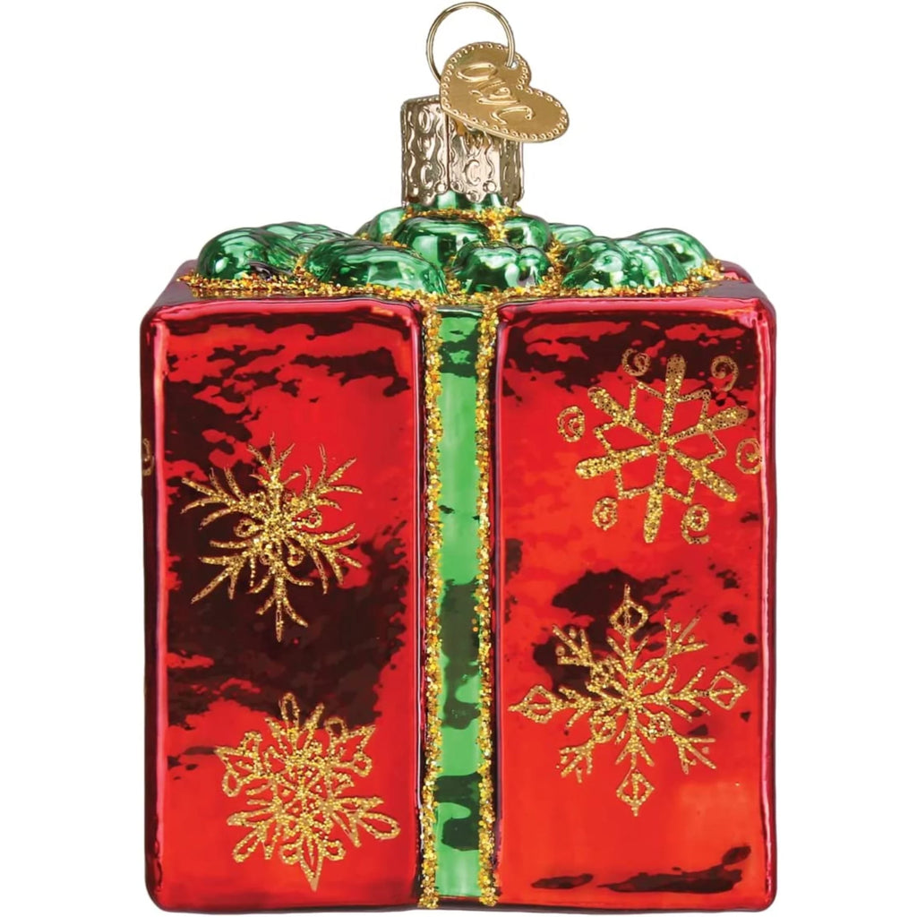 Old World Christmas Glass Blown Ornament with Red Gift Box D8869
