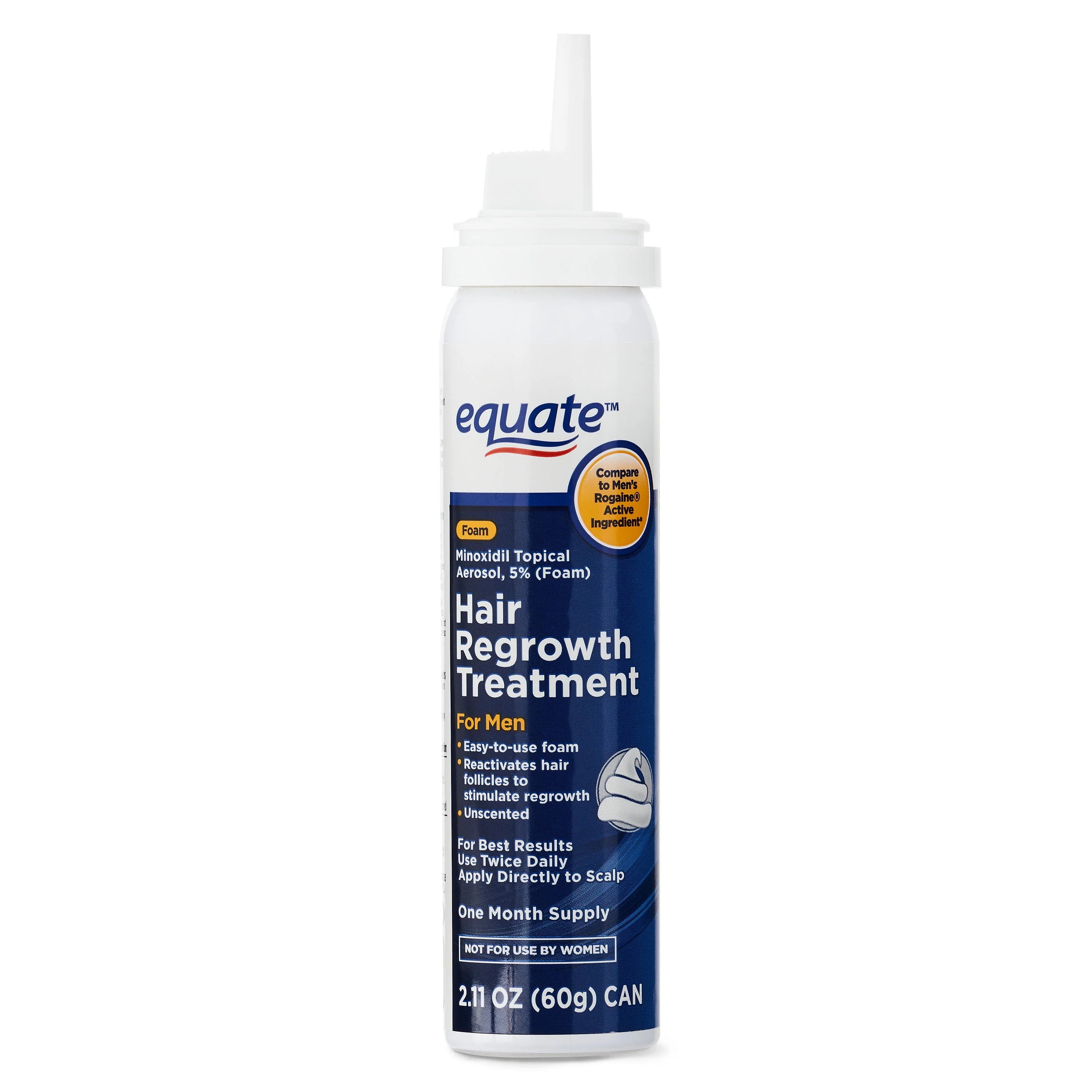 Equate Hair Regrowth Treatment Minoxidil Topical Aerosol 5% Foam, 3-Month Supply V8679