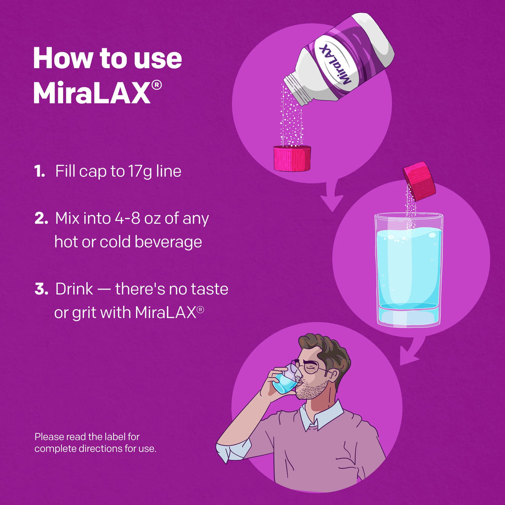 MiraLAX Laxative Powder, Stool Softener, 45 Doses F22970