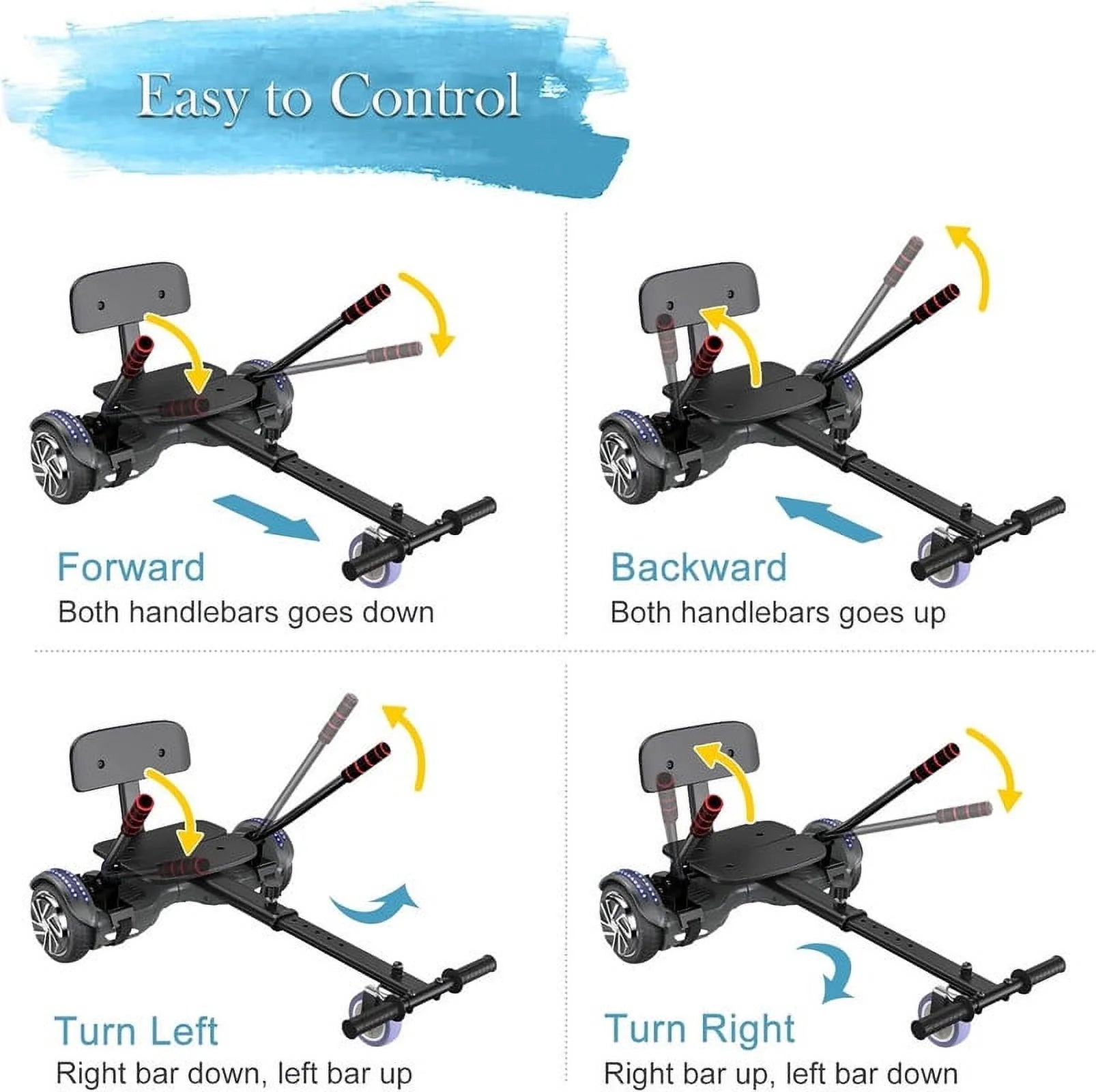 LIEAGLE Hoverboard with Seat Attachment, 6.5 inch Self Balancing Scooter S62540