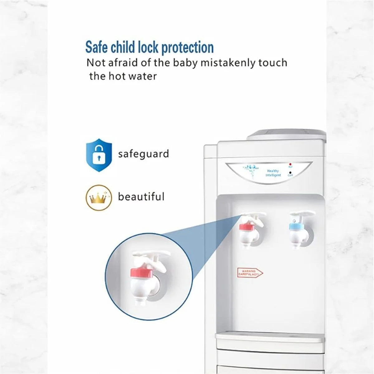 Hot & Cool Top Loading Water Cooler Dispenser with Child Safety Lock B155