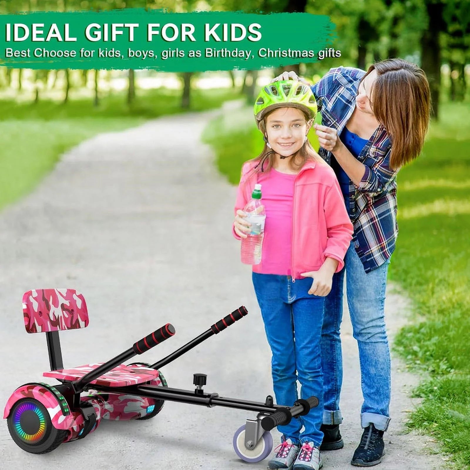 LIEAGLE Hoverboard with Seat Attachment, 6.5 inch Self Balancing Scooter S62540