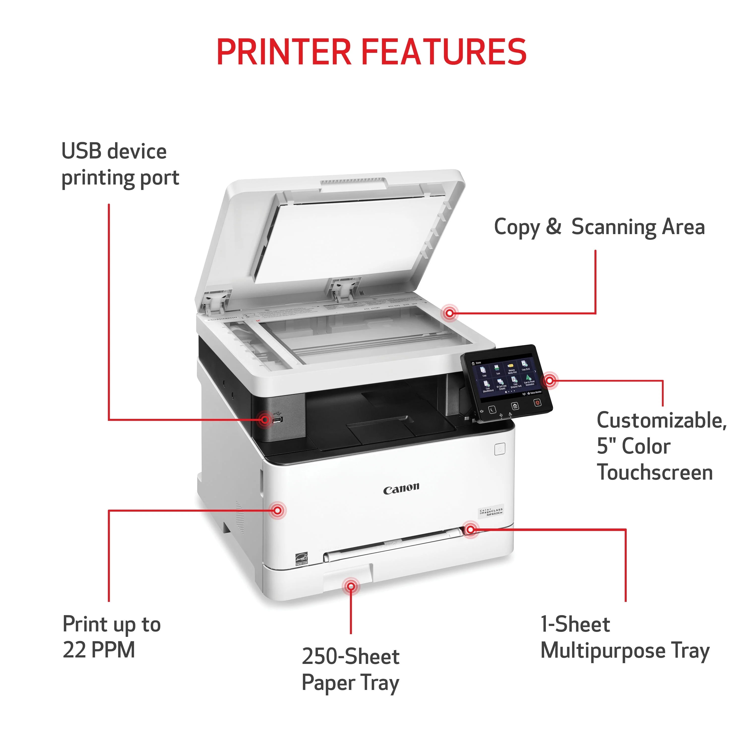 Canon Color imageCLASS MF652Cw Wireless Multifunction Laser Printer V1428