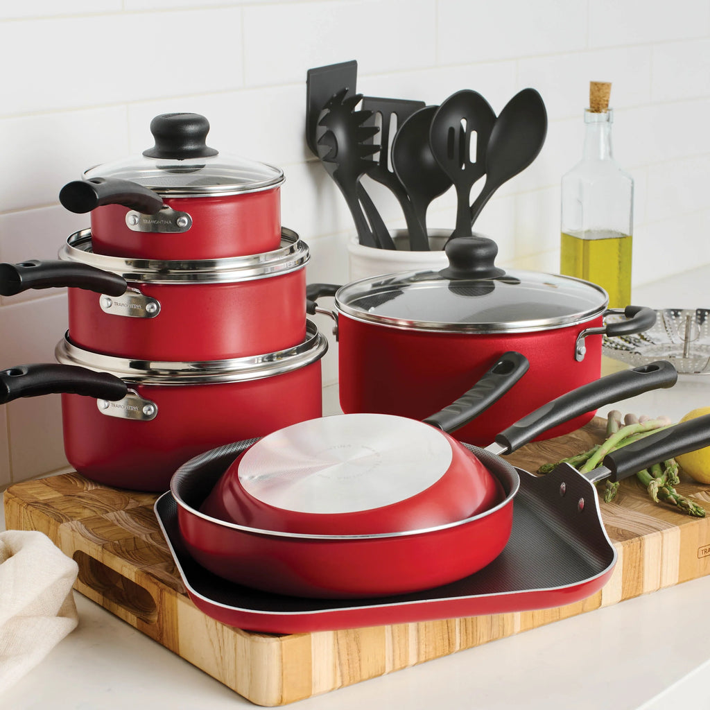 Tramontina Primaware 18 Piece Non-stick Cookware Set, Steel Gray X6646