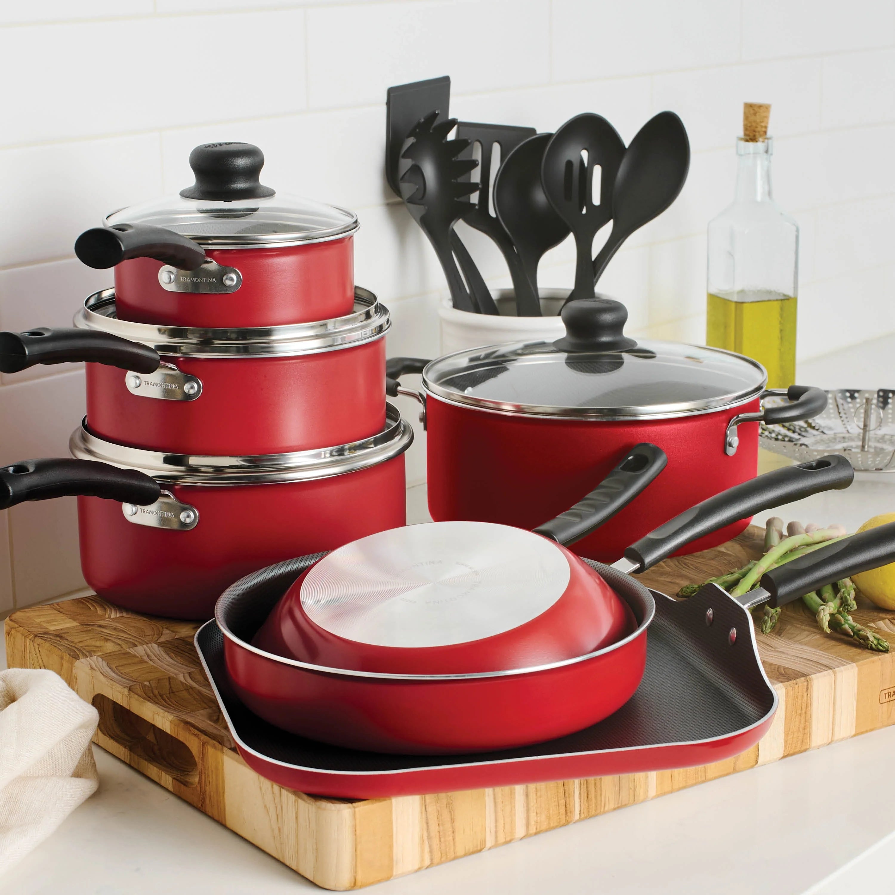 Tramontina Primaware 18 Piece Non-stick Cookware Set, Steel Gray X6646