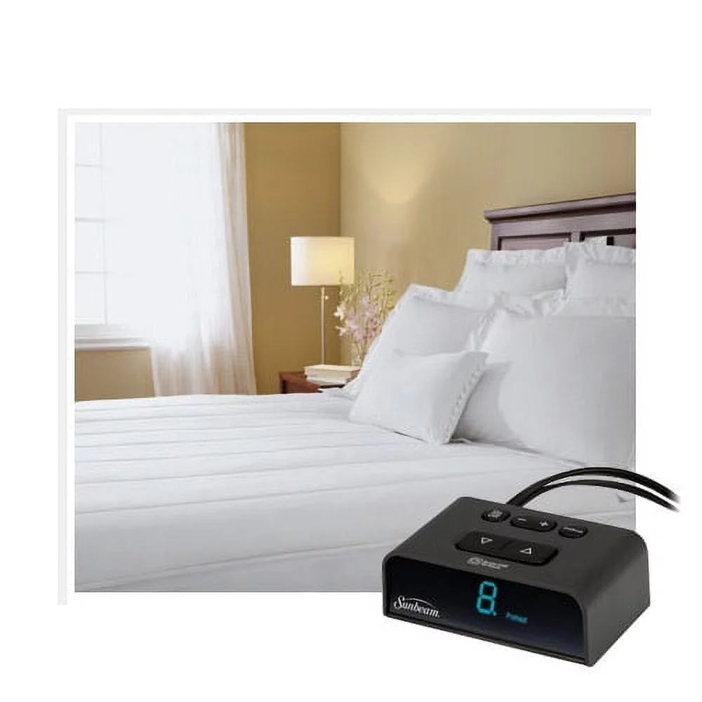 Sunbeam White Heated Mattress Pad, Full