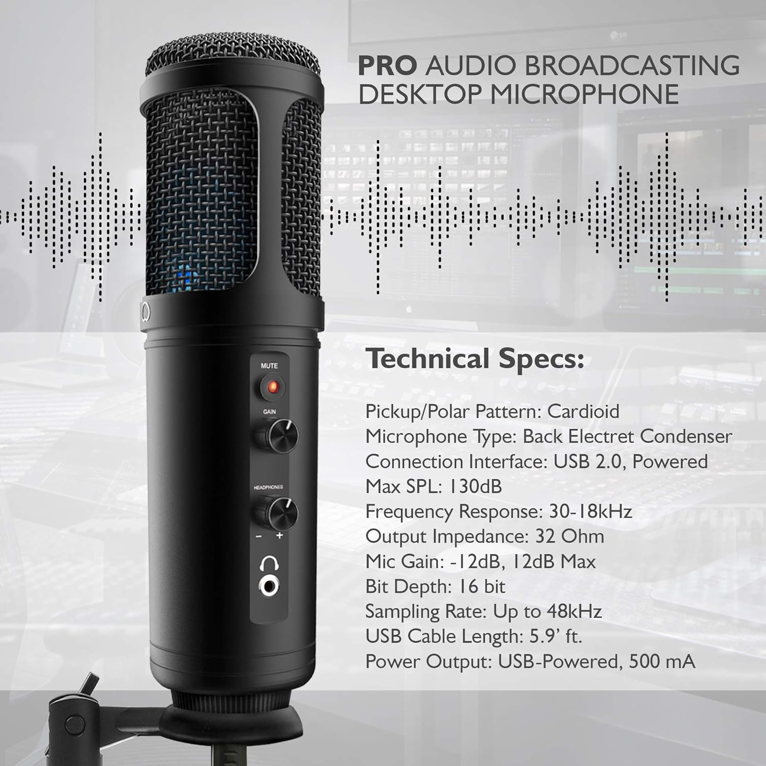Pyle PDMIUSB50 USB Condenser Microphone with Tripod Stand, 2 Pack B738508