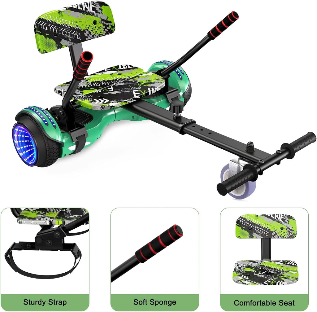 LIEAGLE Hoverboard with Seat Attachment, 6.5 inch Self Balancing Scooter S62540