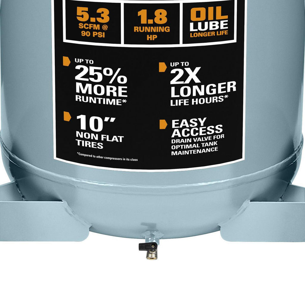 MCGRAW 29 Gallon 165 PSI Oil-Lube Belt Drive Air Compressor J361601
