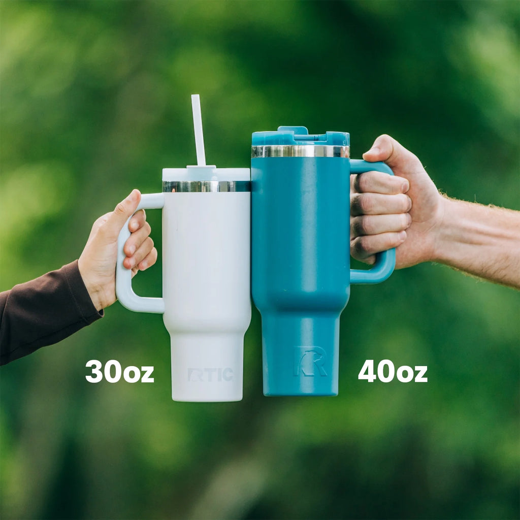 RTIC 40 OZ Ceramic Lined Tumbler with Straw, Lagoon R39940