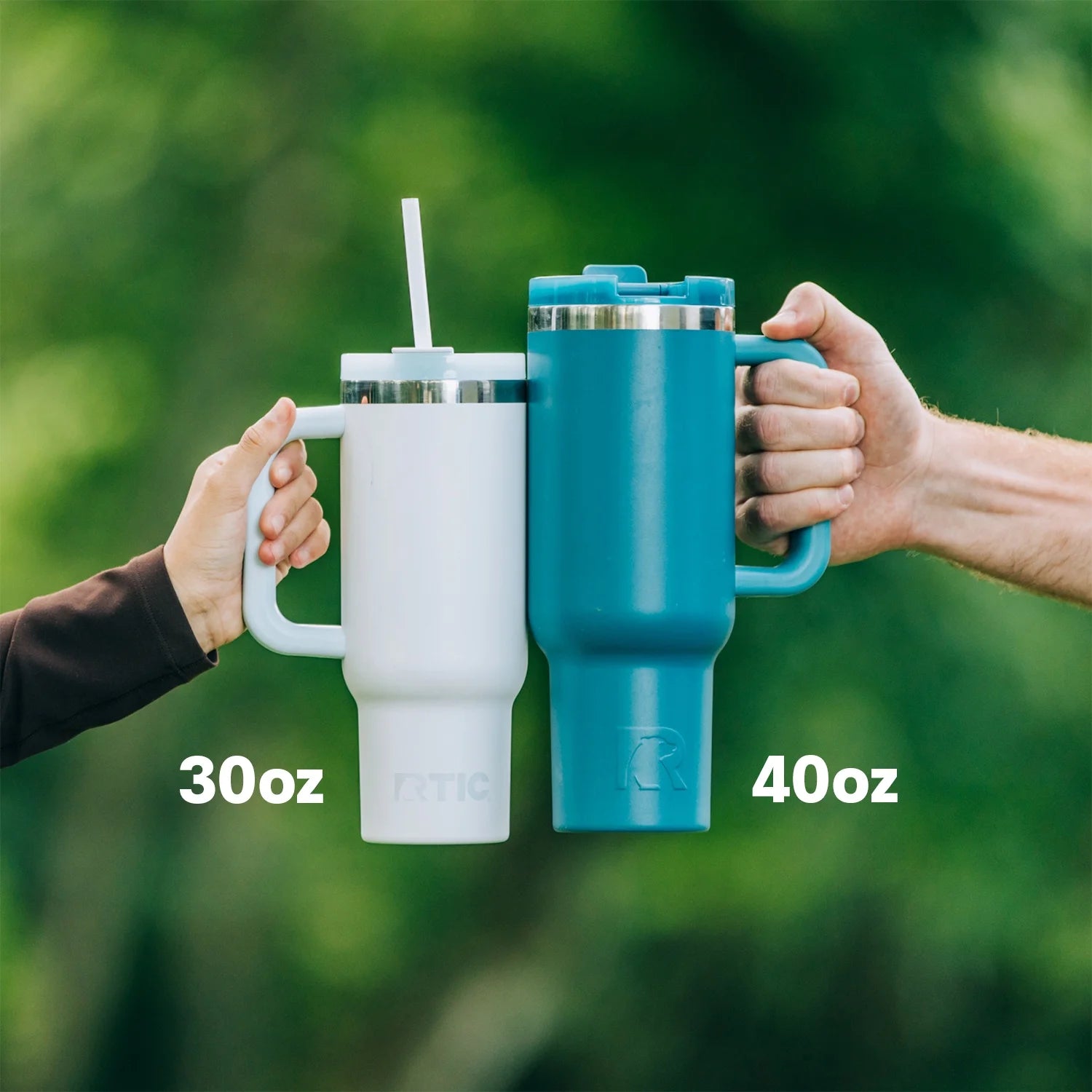 RTIC 40 OZ Ceramic Lined Tumbler with Straw, Lagoon R39940