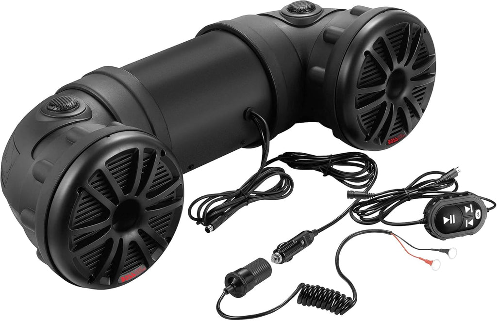 Boss Audio Systems ATV25B ATV UTV Waterproof Sound System - 6.5 Inch Speakers, 1 Inch Tweeters, Built-in Amplifier, Bluetooth Remote, Easy Installation for 12 Volt Vehicles