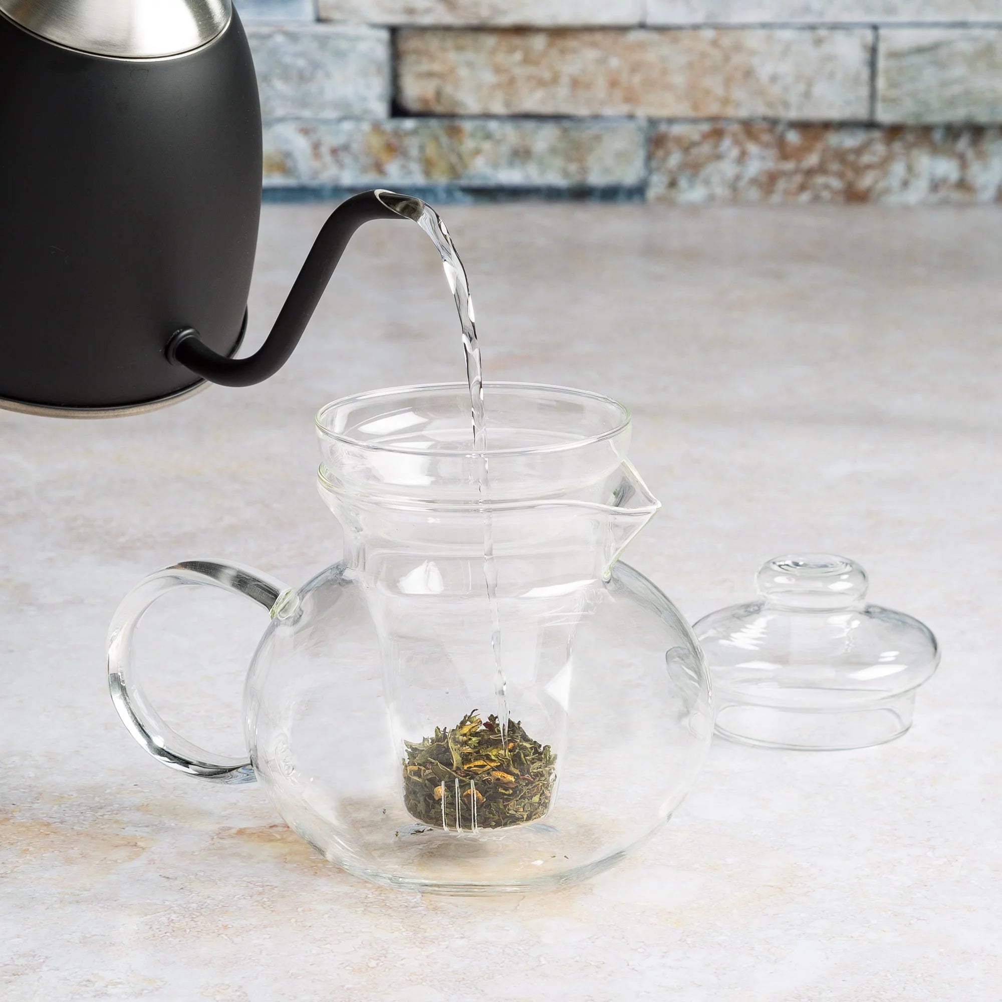 Primula Blossom Borosilicate Glass Teapot with Infuser, 40 oz G41401