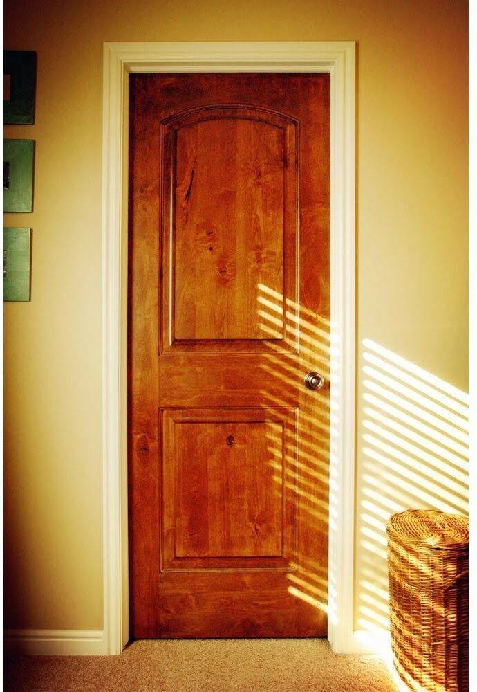 Krosswood Doors 28 in. x 80 in. Rustic Knotty Alder 2-Panel Arch Solid A70745