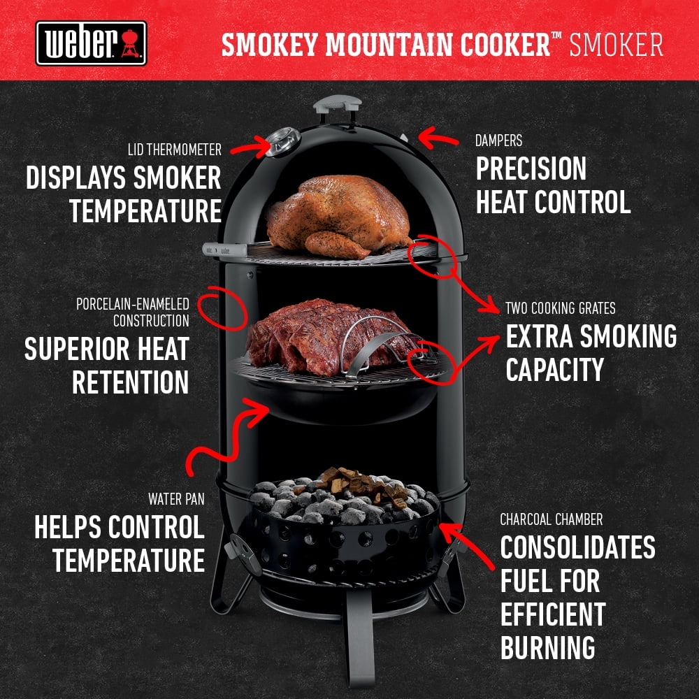 Weber 18 Smokey Mountain Cooker Smoker C59713