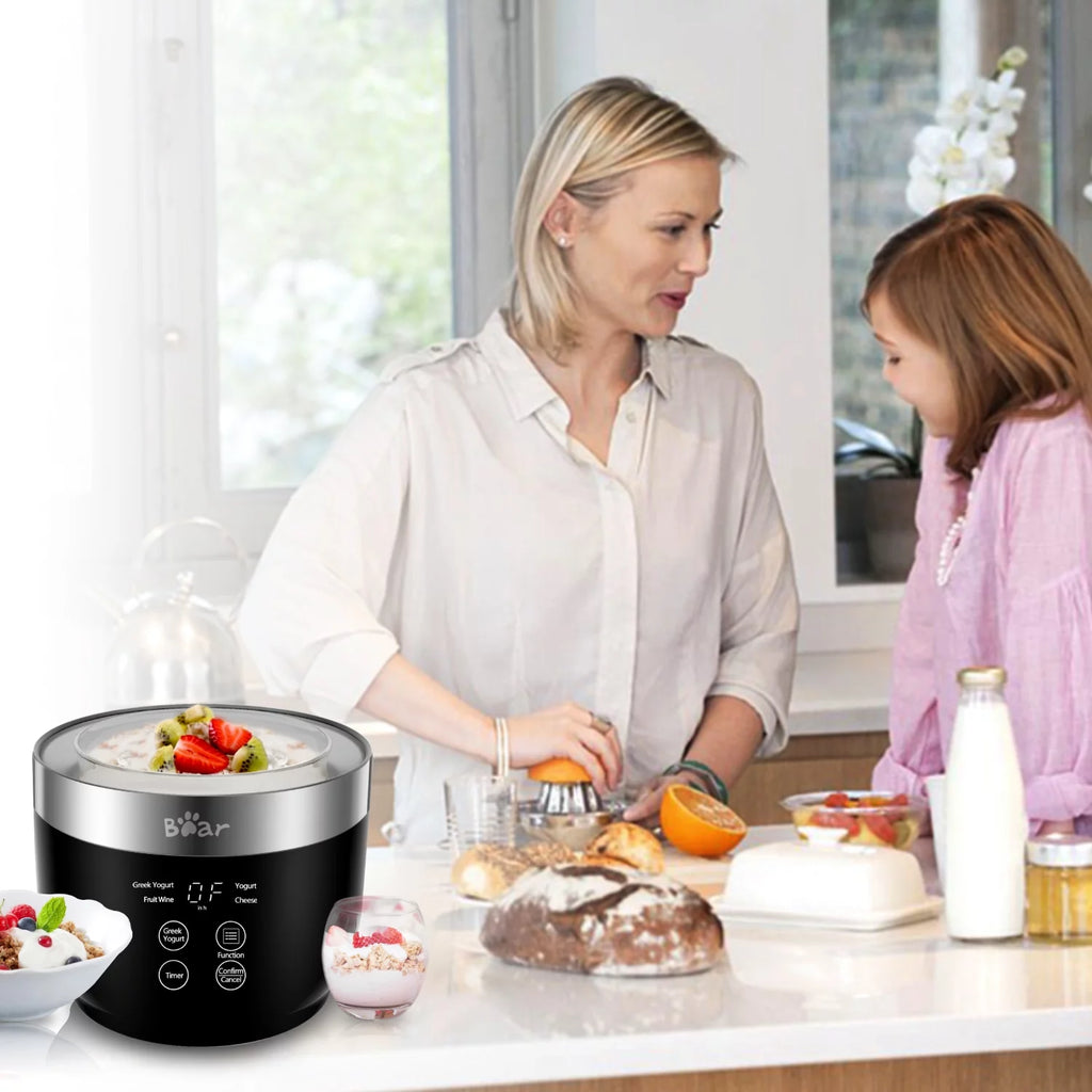 Bear Digital Greek Yogurt Maker with 2 Glass Jars V575920