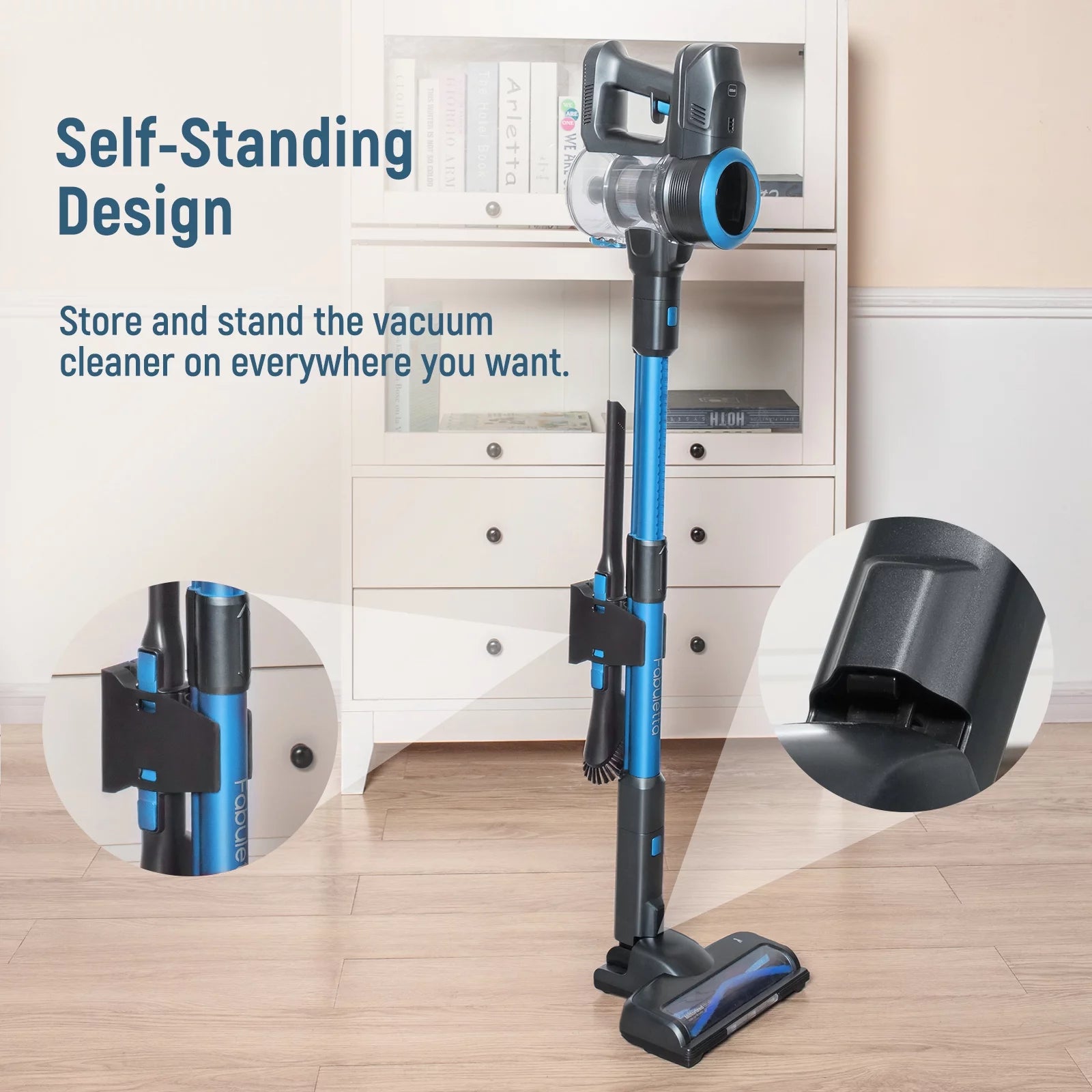 Fabuletta Cordless Vacuum 24Kpa, 6-in-1 Stick Vacuum Cleaner, FSV001 Blue N363538