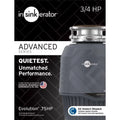 Evolution 0.75 HP Continuous Feed Garbage Disposal, Gray
