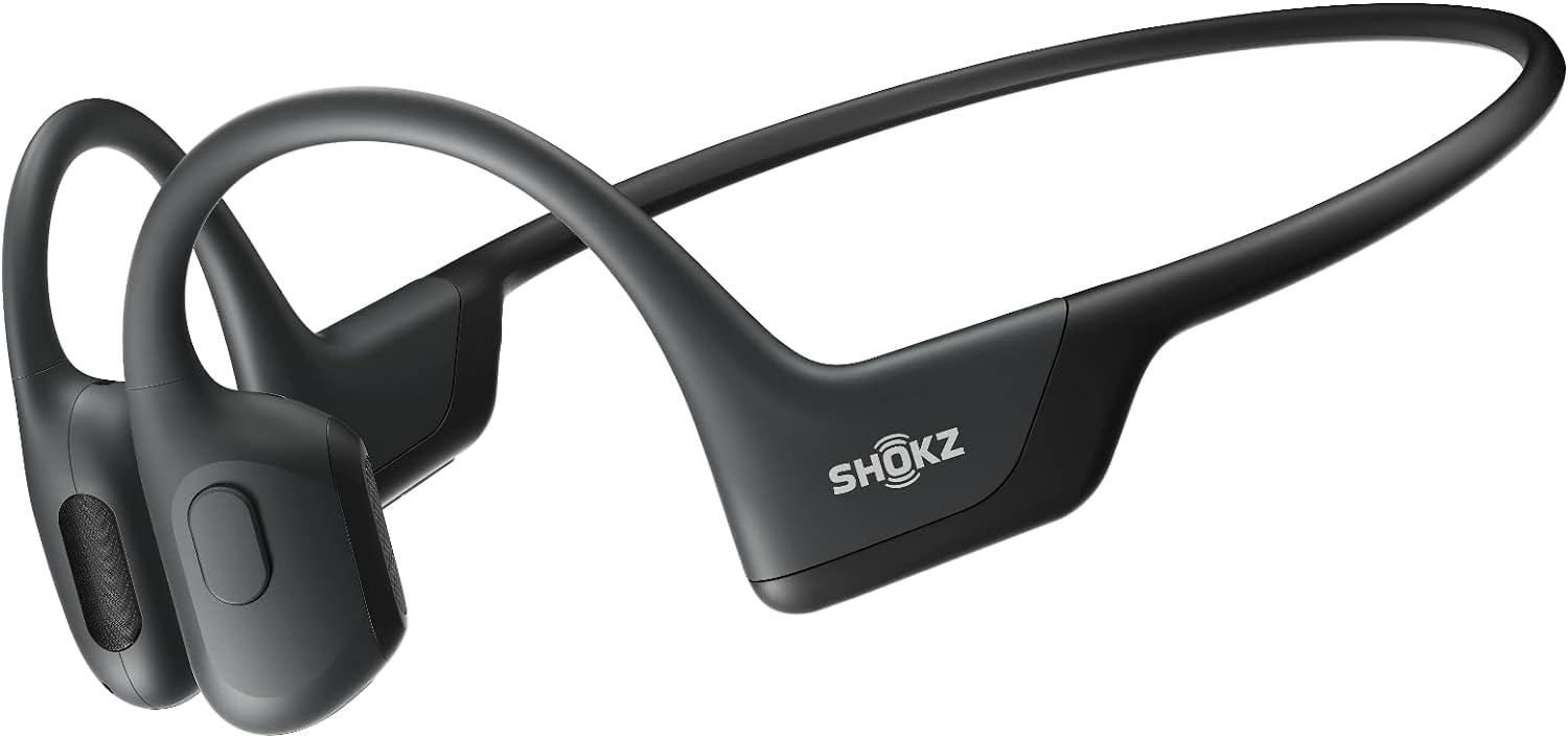 Shokz OpenRun Pro - Premium Bone Conduction Open-Ear Bluetooth Sport Headphones - Sweat Resistant Wireless Earphones for Workouts and Running with Deep Base - Built-in Mic, with Headband (Blue)