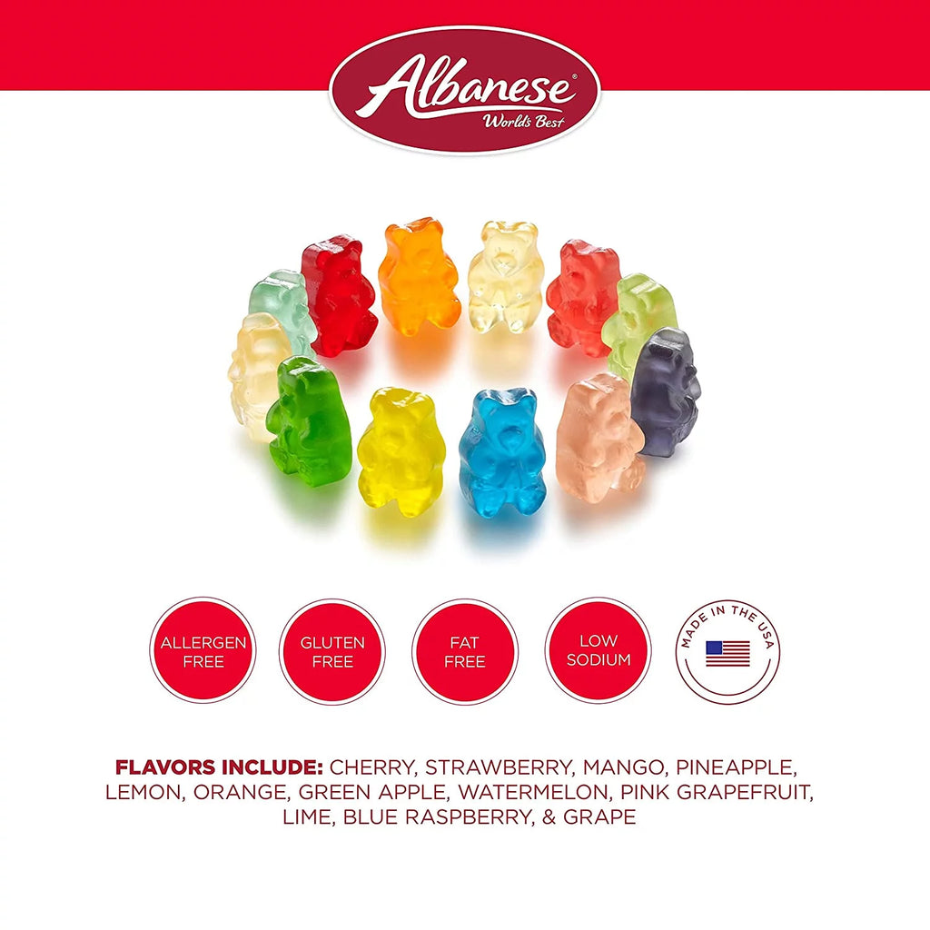 Albanese 12 Flavor Gummi Bears, 5 Pound Bag H69672