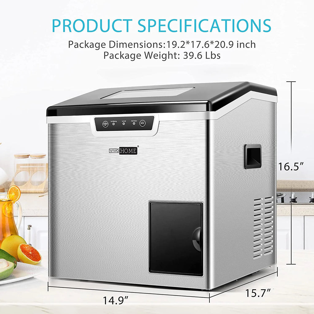 VIVOHOME 2 in 1 Countertop Ice Maker & Ice Shaver Machine A608