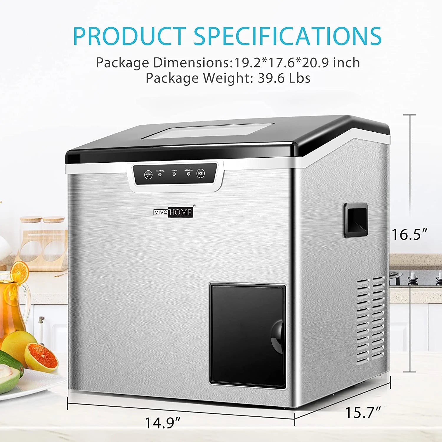 VIVOHOME 2 in 1 Countertop Ice Maker & Ice Shaver Machine A608