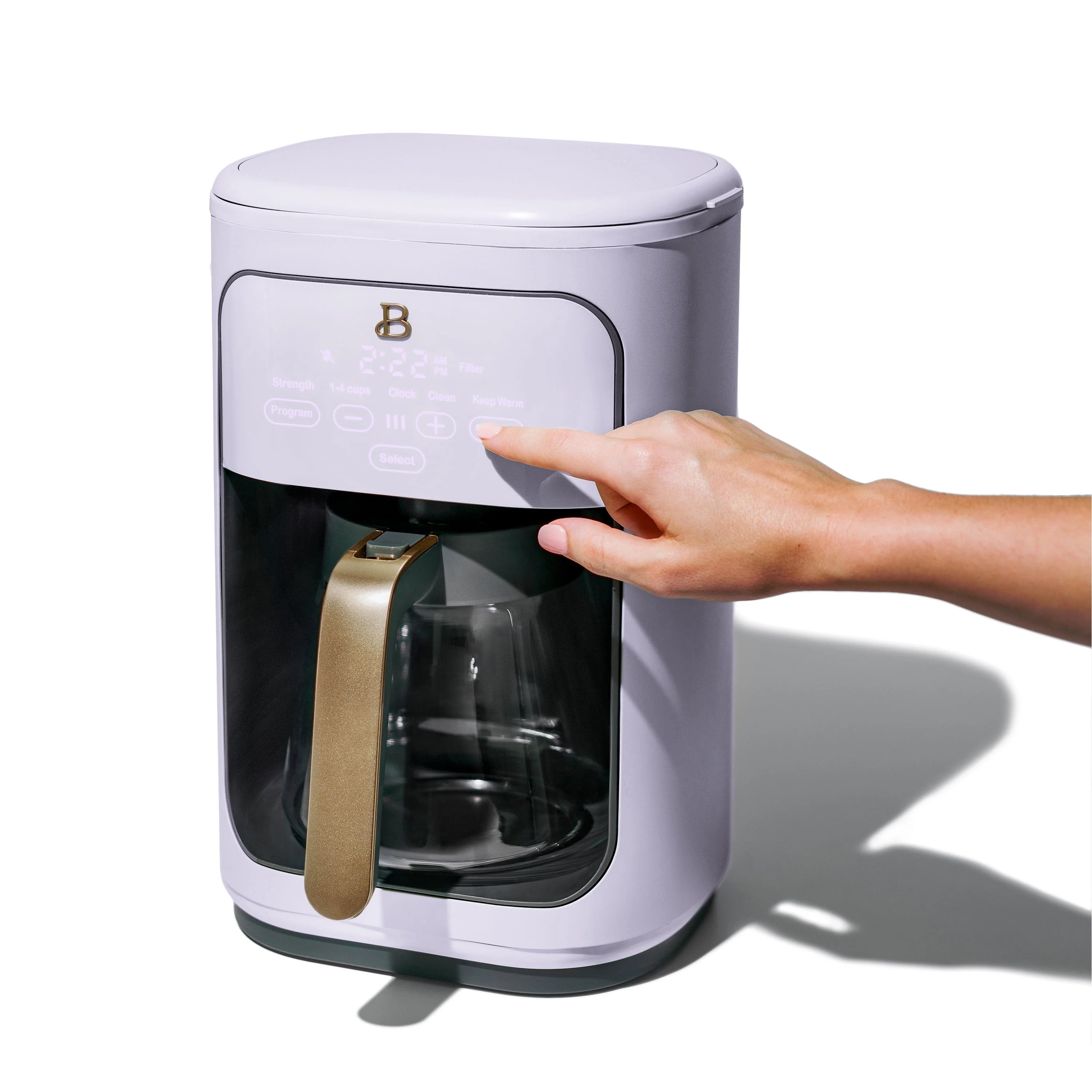 Beautiful 14-Cup Programmable Drip Coffee Maker with Touch Display, White Icing by Drew Barrymore F83994