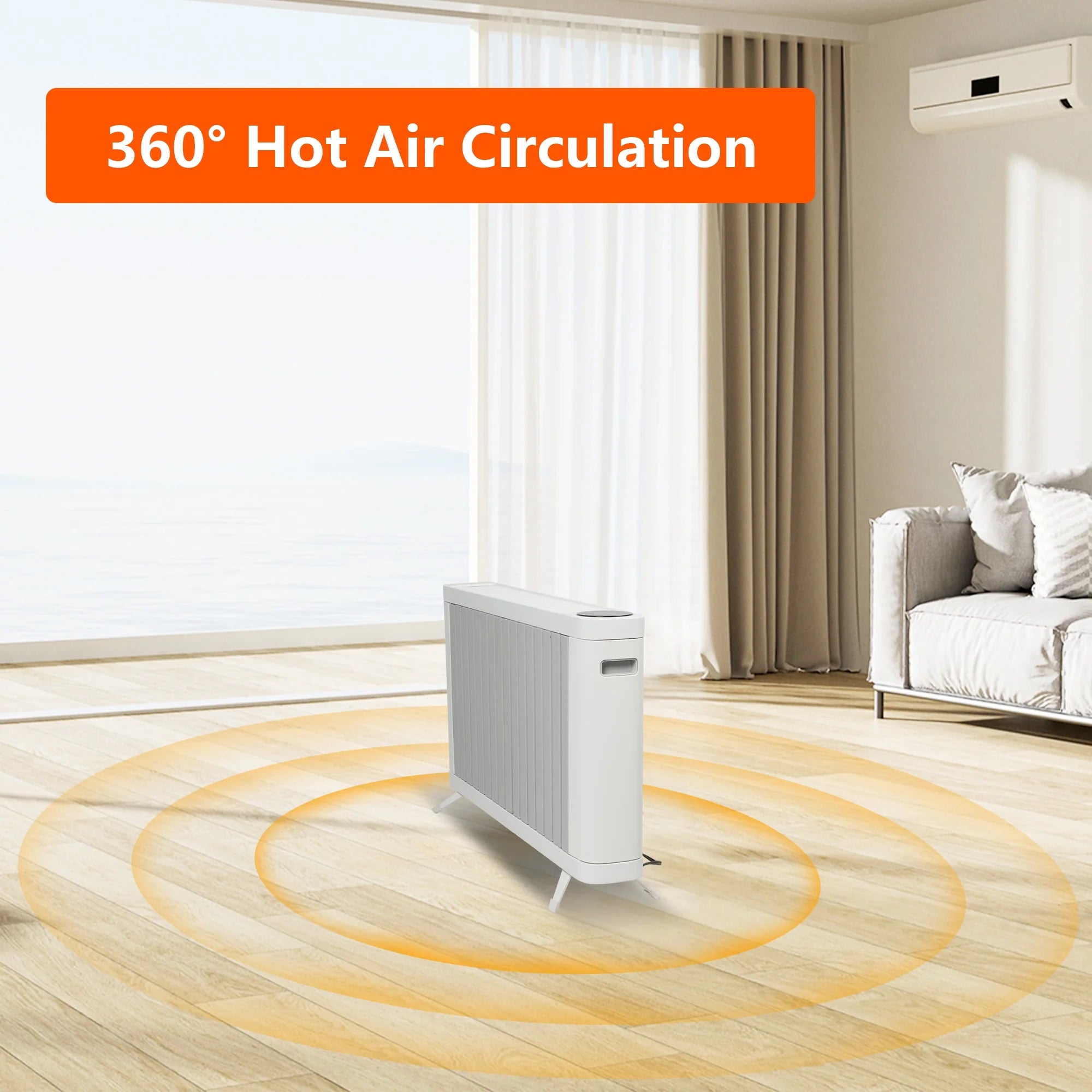 1500W Smart Radiator Space Heater with Thermostat and Timer A225873