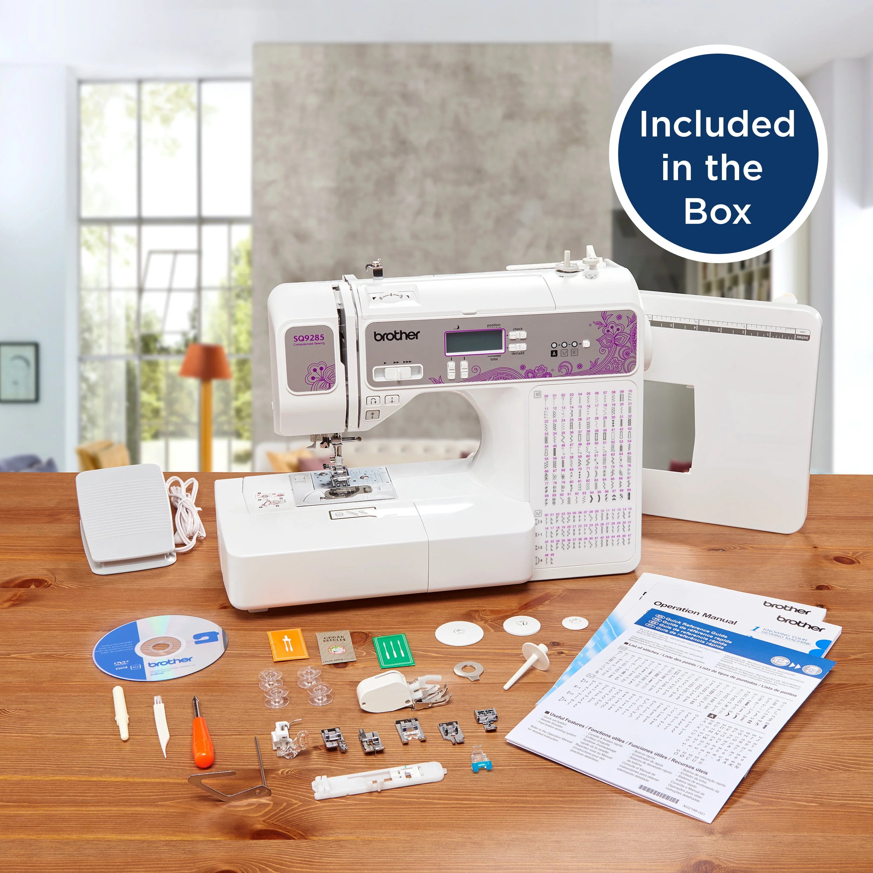 Brother SQ9285 Computerized Sewing and Quilting Machine with Wide Table U17478