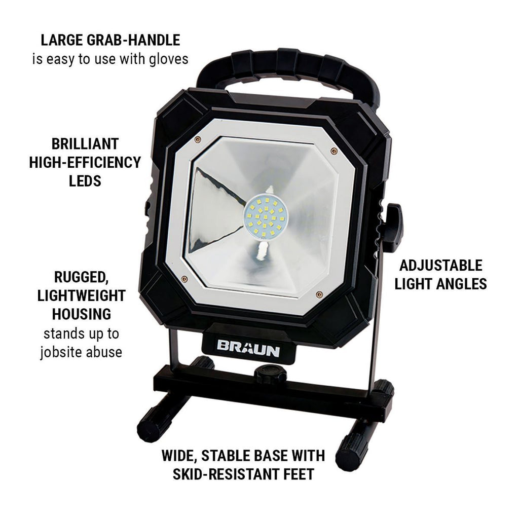 BRAUN 1500 Lumen LED Rechargeable Work Light V741499