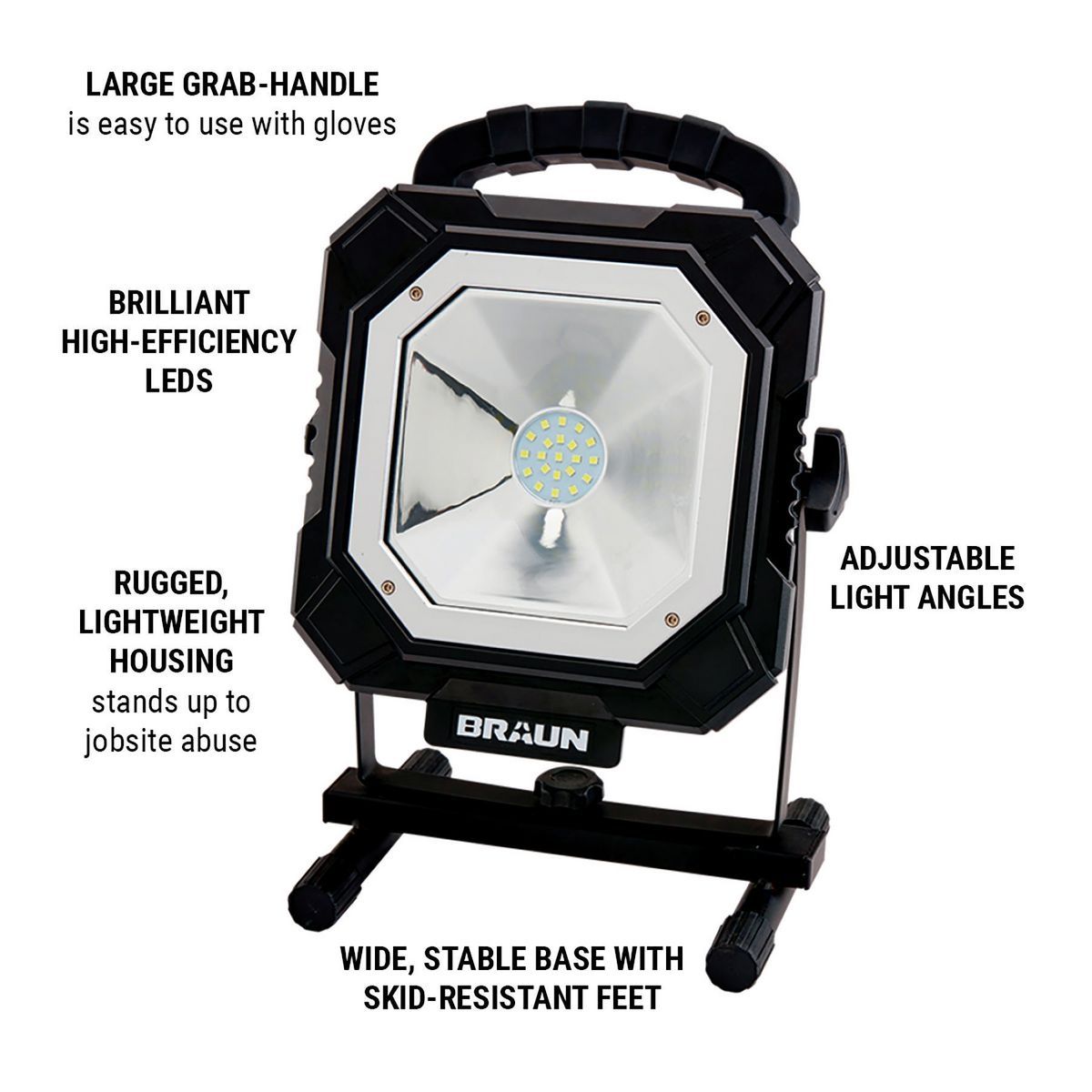 BRAUN 1500 Lumen LED Rechargeable Work Light V741499