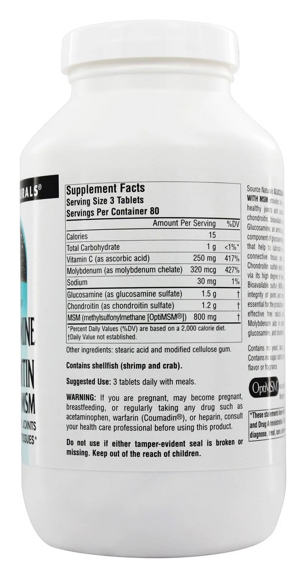 Source Naturals Glucosamine Chondroitin Complex with MSM, 240 Tablets J43340