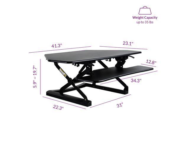 FlexiSpot Adjustable Corner Standing Desk Riser Black O57343
