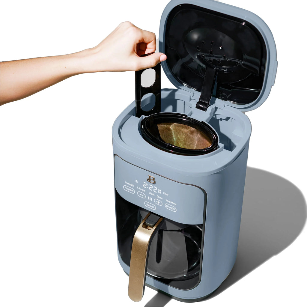 Beautiful 14-Cup Programmable Drip Coffee Maker with Touch Display, White Icing by Drew Barrymore F83994